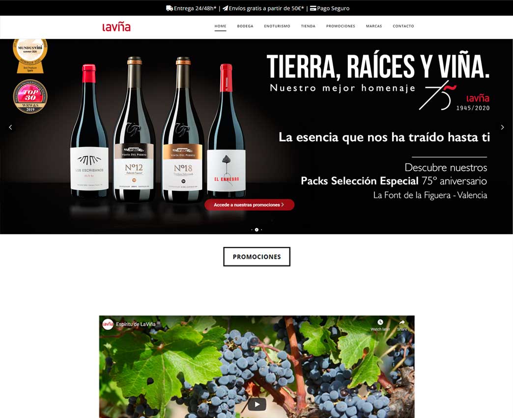 Diseño web bodega vinos