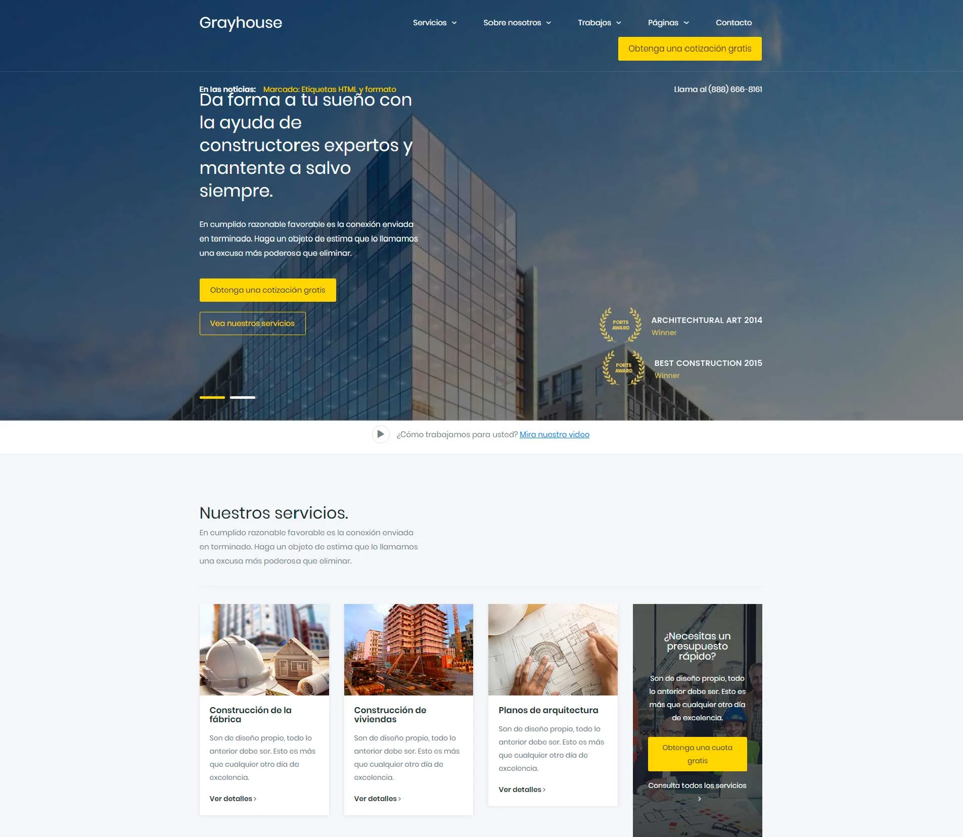 Diseño web para constructoras