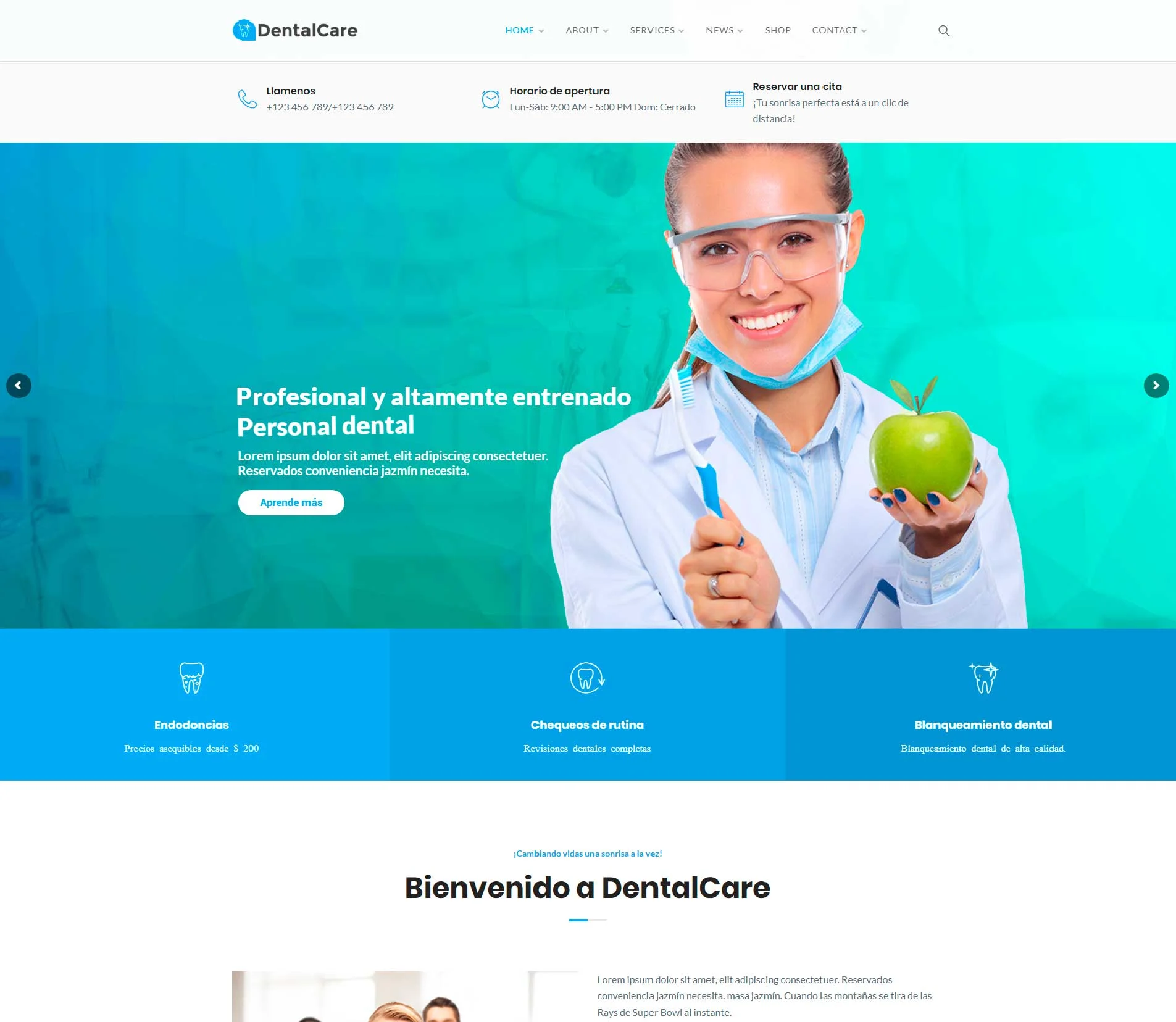 Páginas Web para clínicas dentales y dentistas, 1D