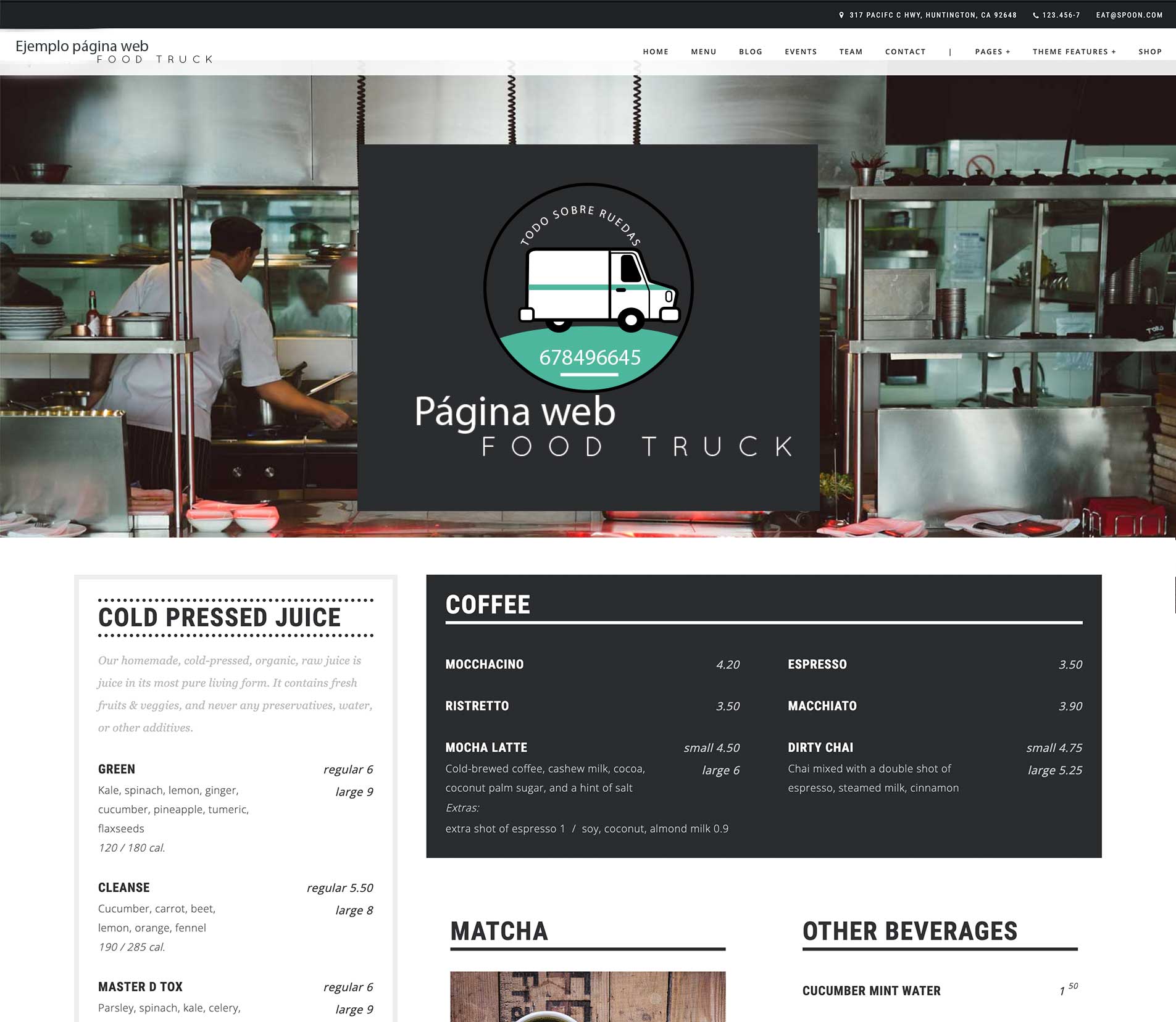 Páginas web para food trucks