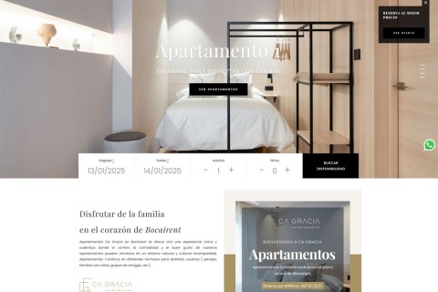 Página web para apartamentos turísticos