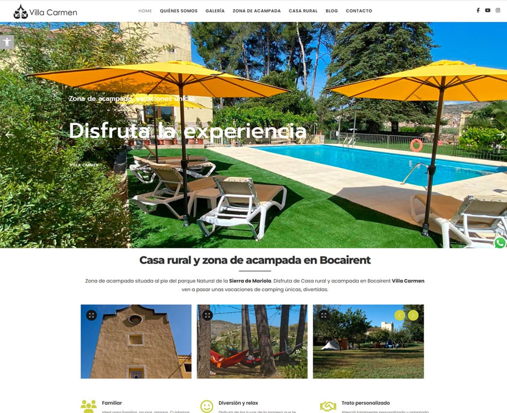 Diseño web para turismo rural, campings y zonas de acampada